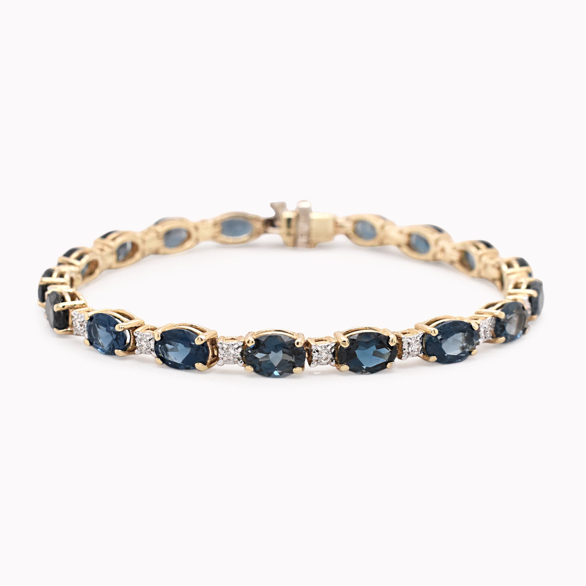 Oval Topaz & Diamond Tennis Bracelet 20.36ct