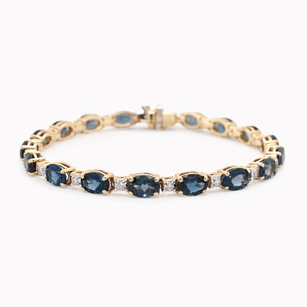 Oval Topaz & Diamond Tennis Bracelet 20.36ct