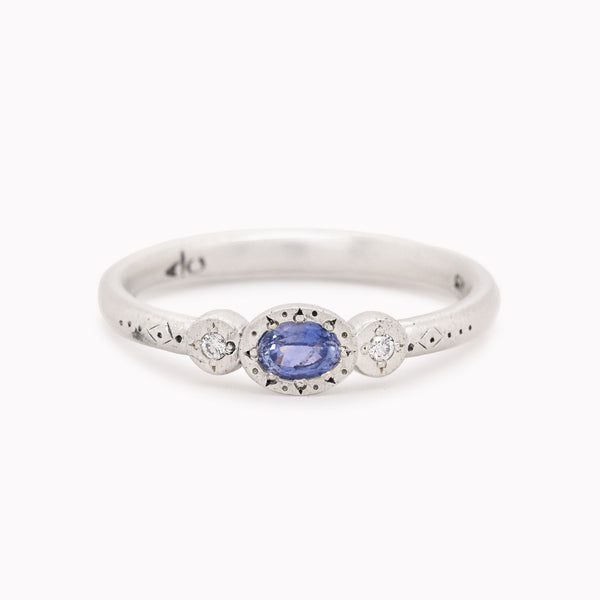 Oval & Round Sapphire Charm Ring