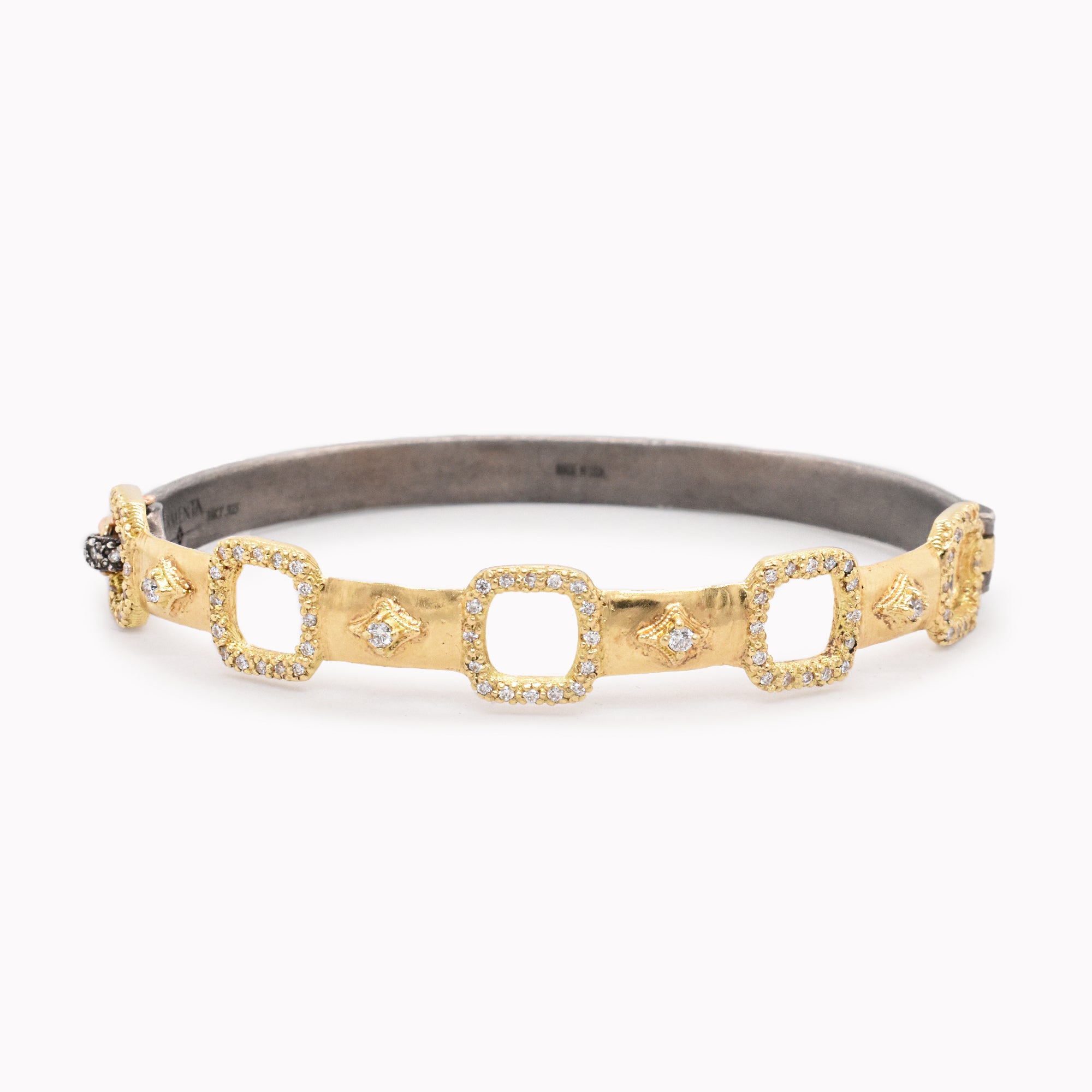 Diamond Paperclip Crivelli Bangle Bracelet