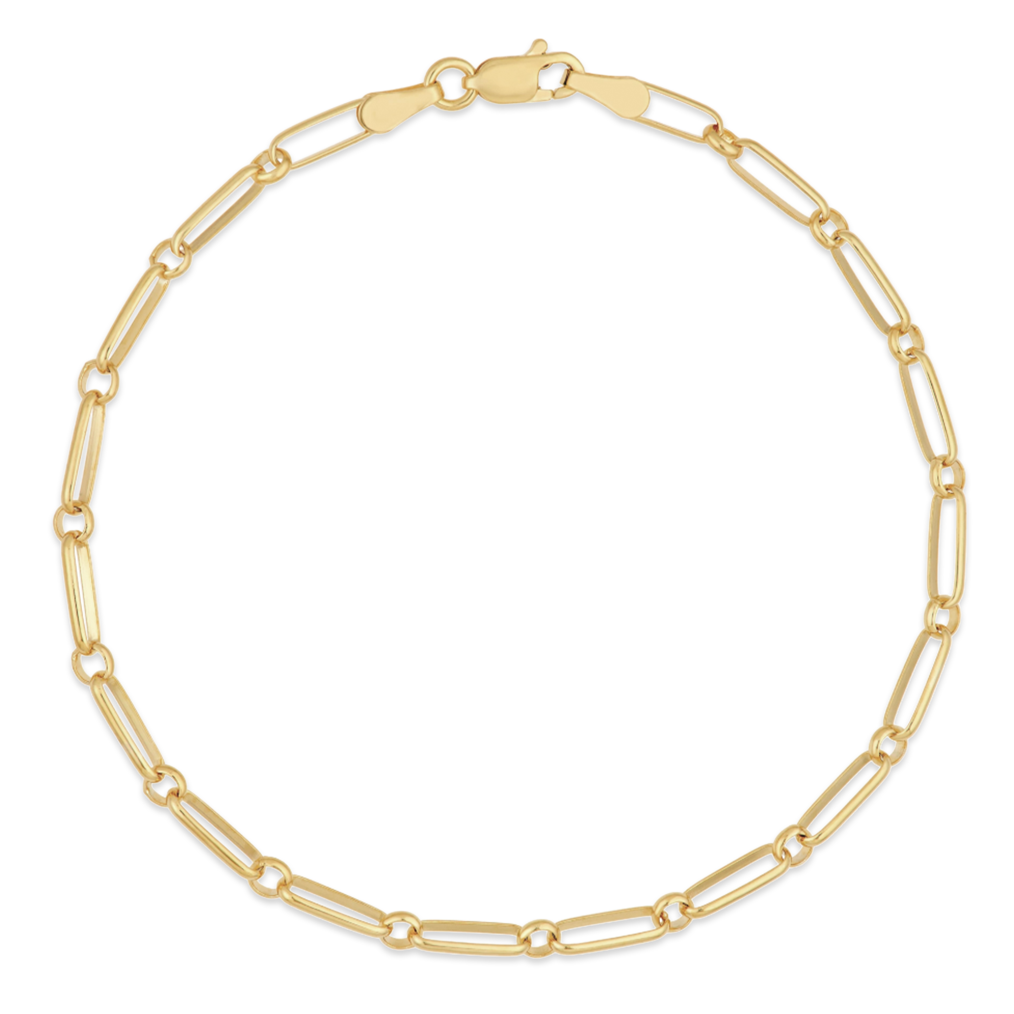 Paperclip & Round Chain Link Bracelet