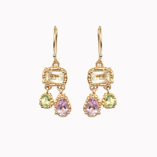 Pastel Trio Chandelier Earrings
