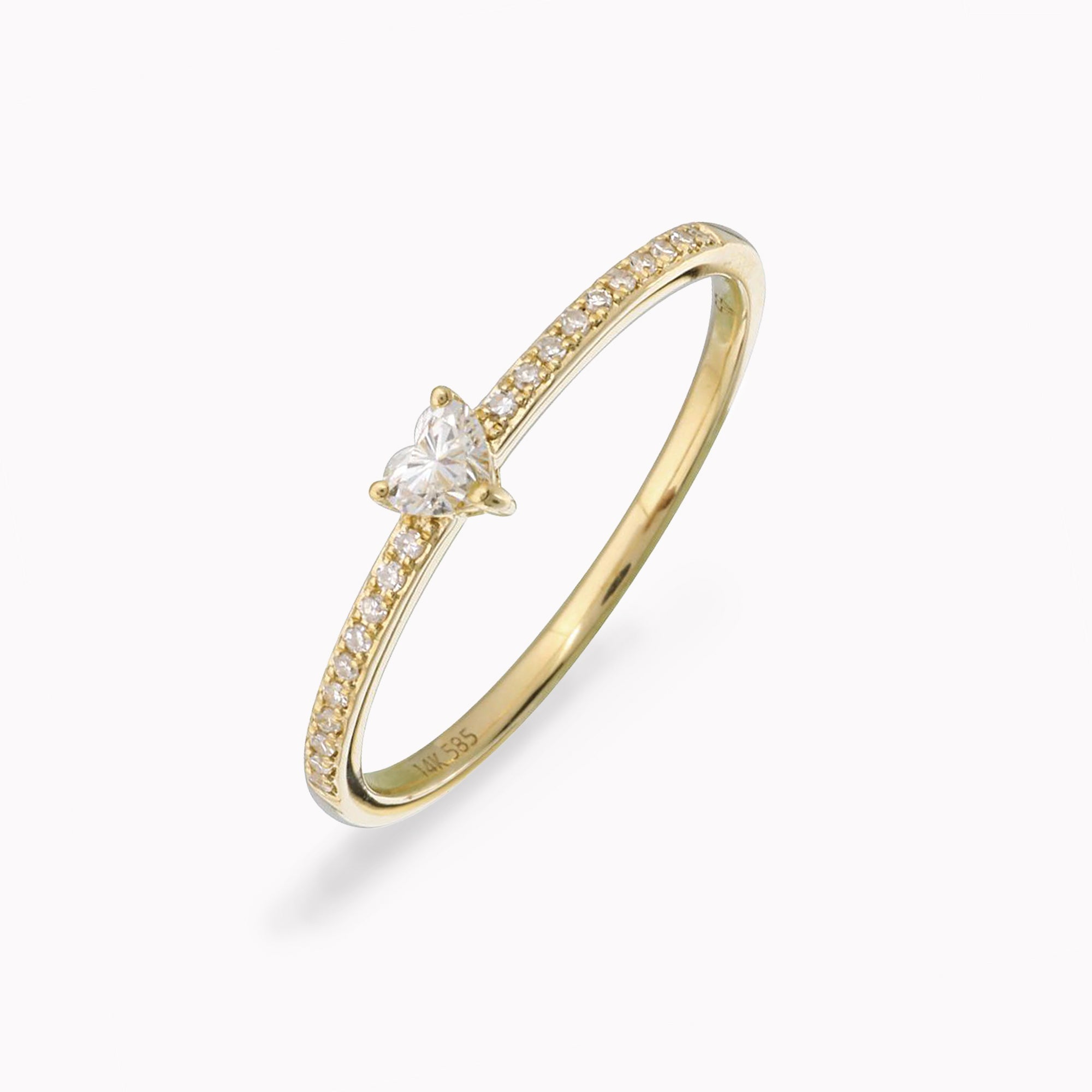 Petite Pavé Diamond Heart Ring