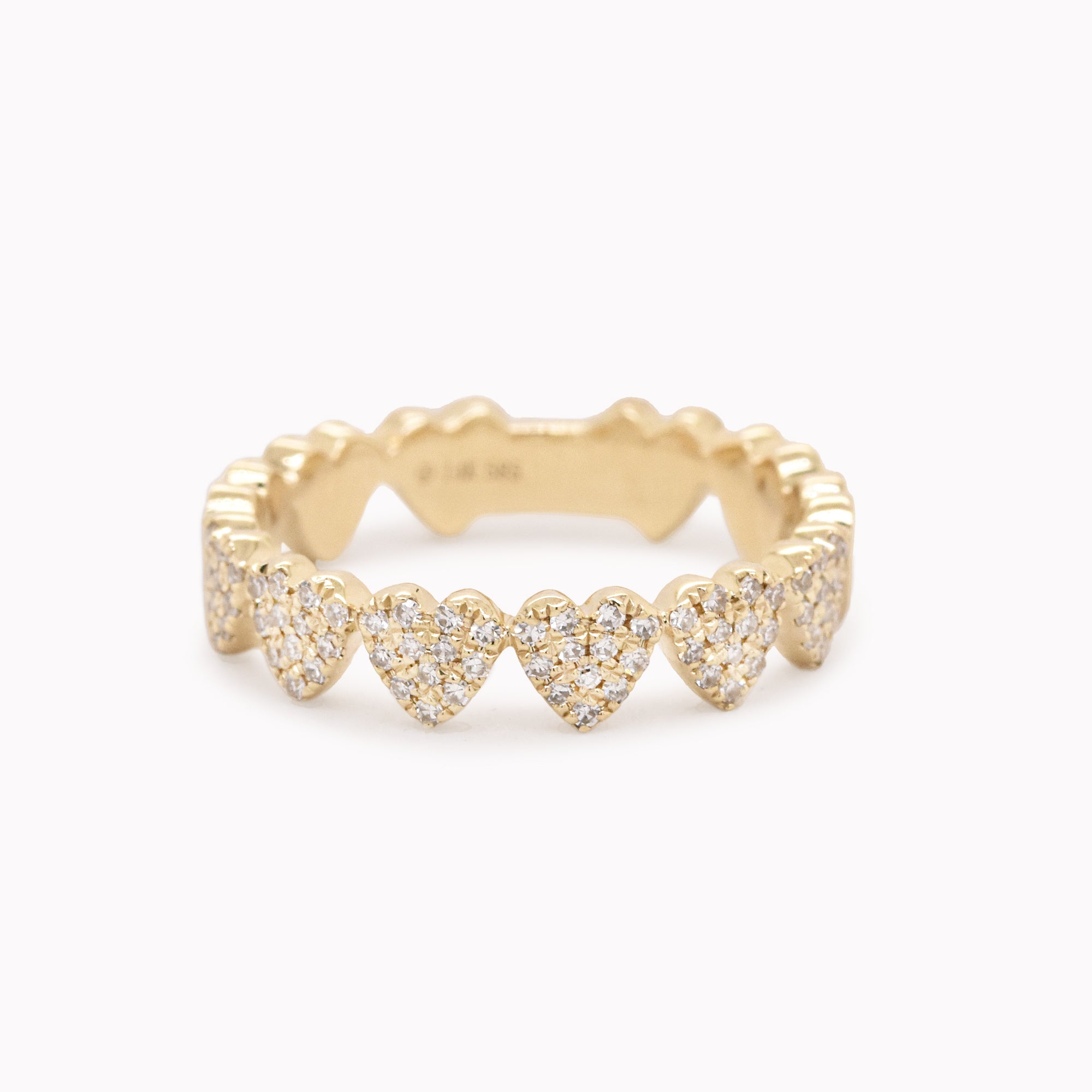 Diamond Hearts Pinky Ring