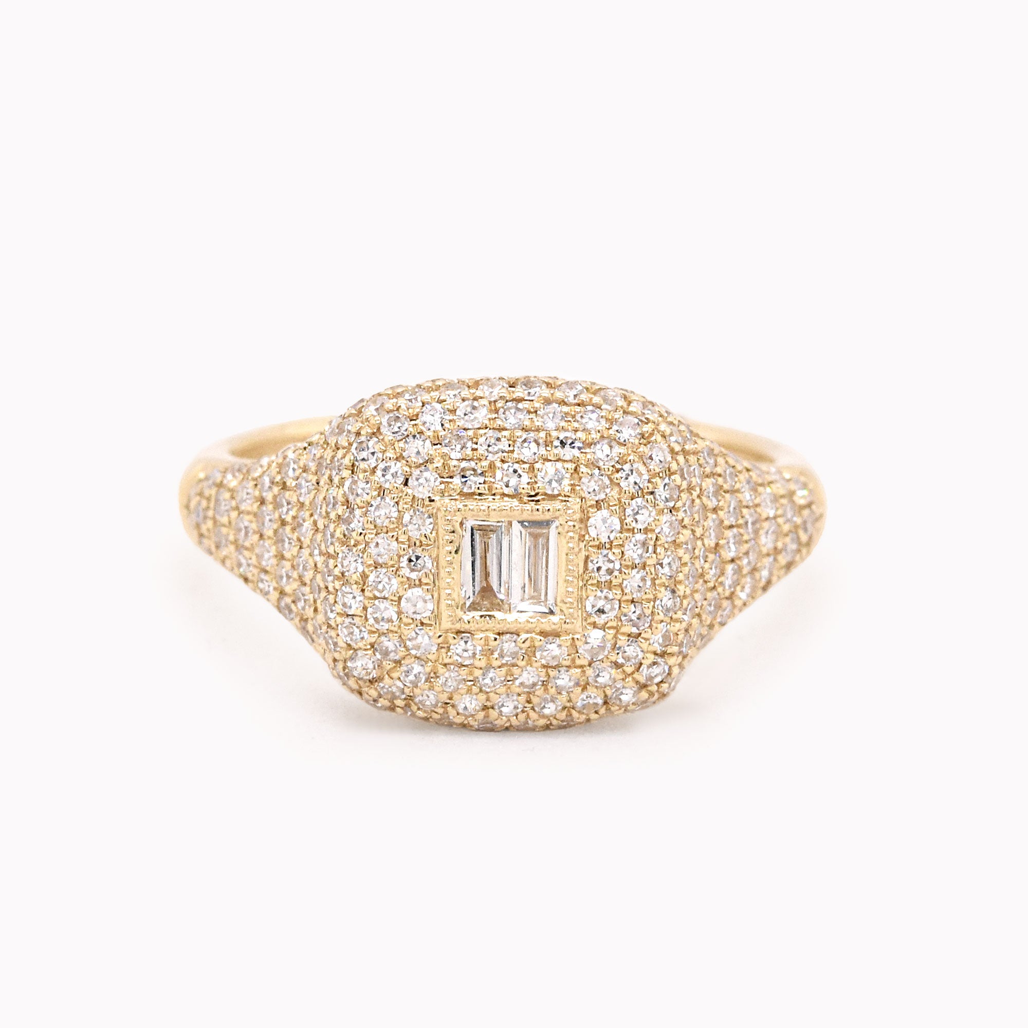 Pavé Diamond Signet Pinky Ring