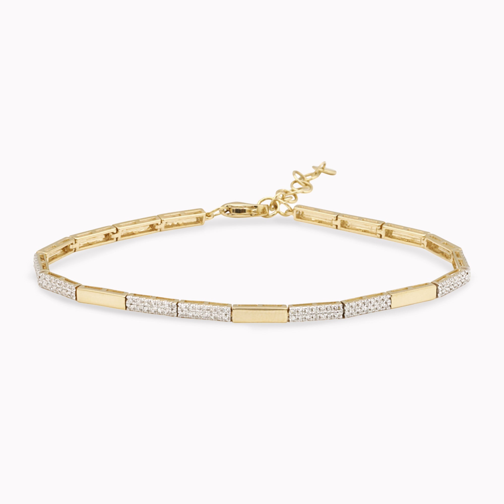 Pavé Diamond & Gold Bar Bracelet