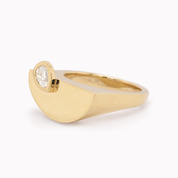 Pear Diamond Semi Circle Ring