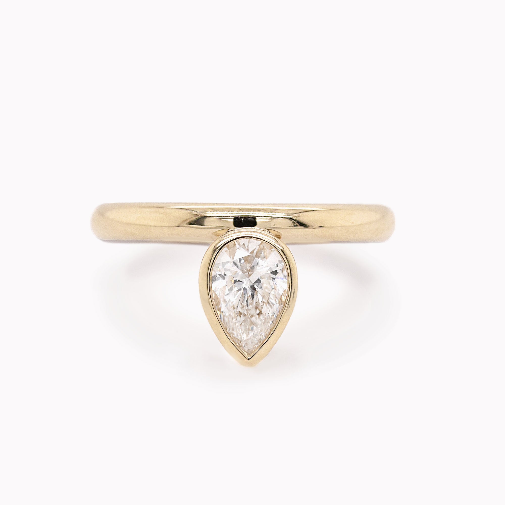 Offset Pear Diamond Ring