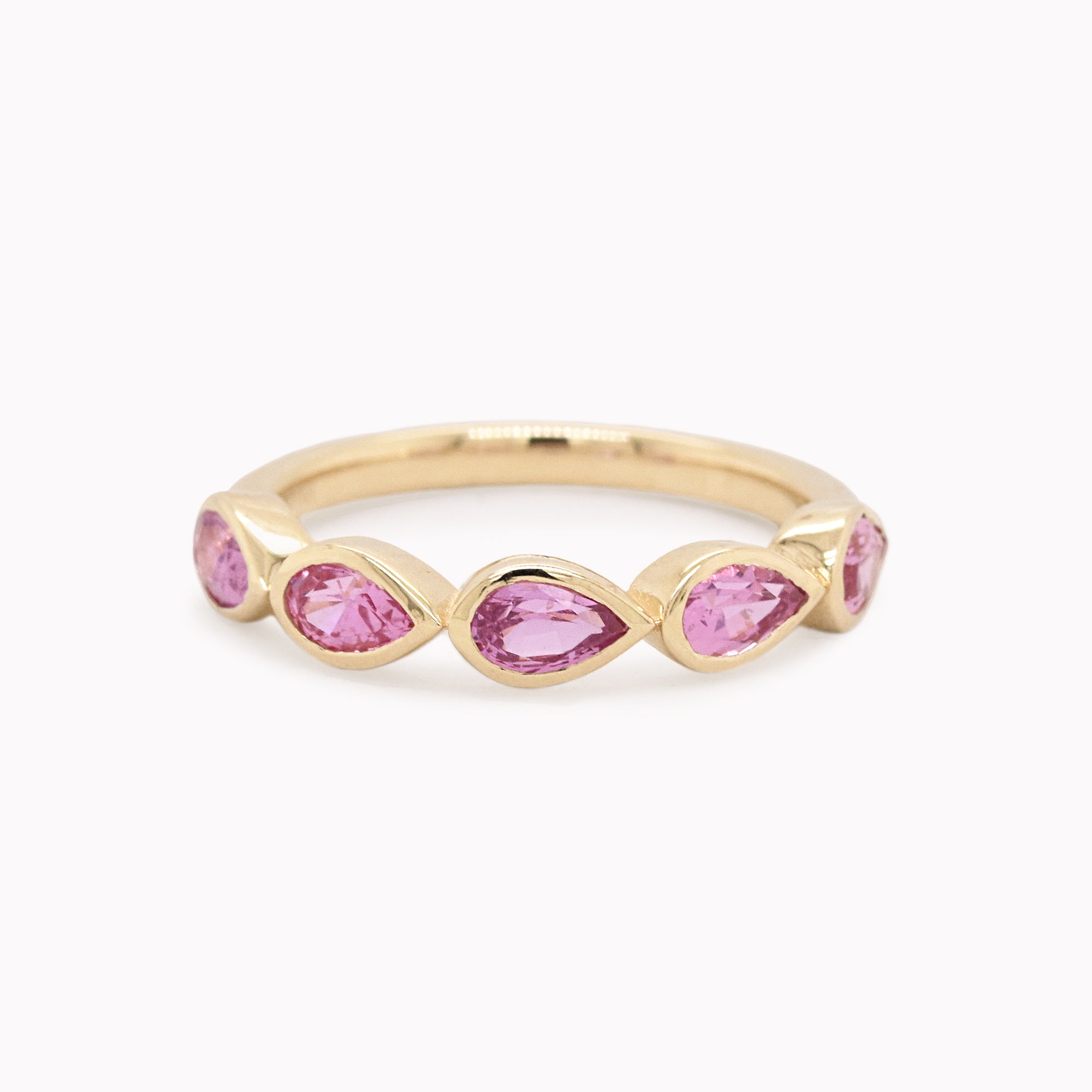 East/West Pear Pink Sapphire Ring