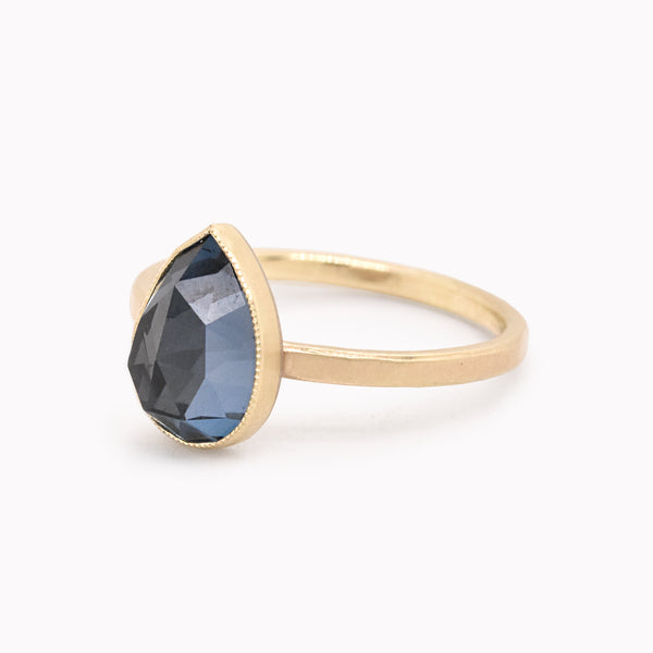 Pear London Blue Topaz Ring