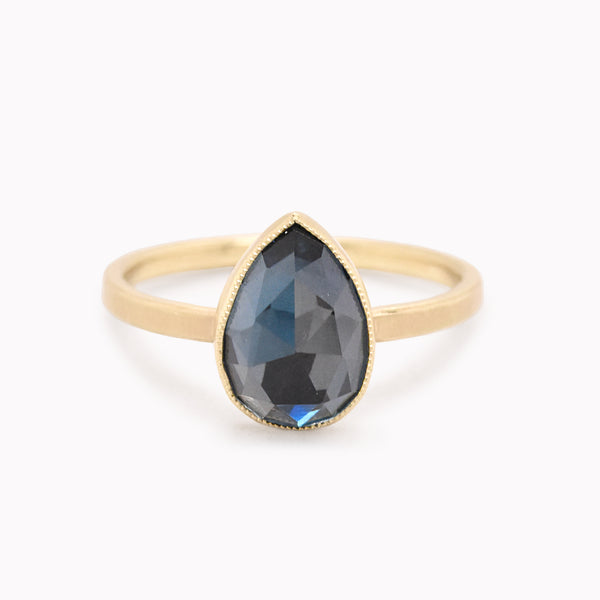 Pear London Blue Topaz Ring