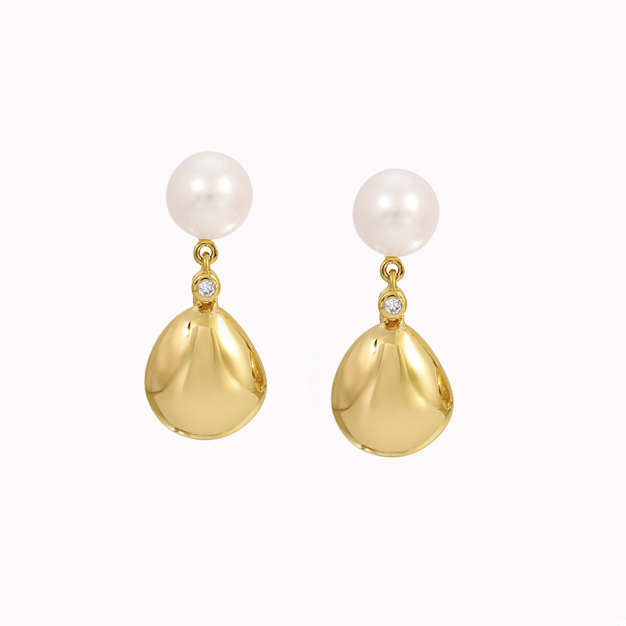Pearl & Gold Drop Dangle Earrings