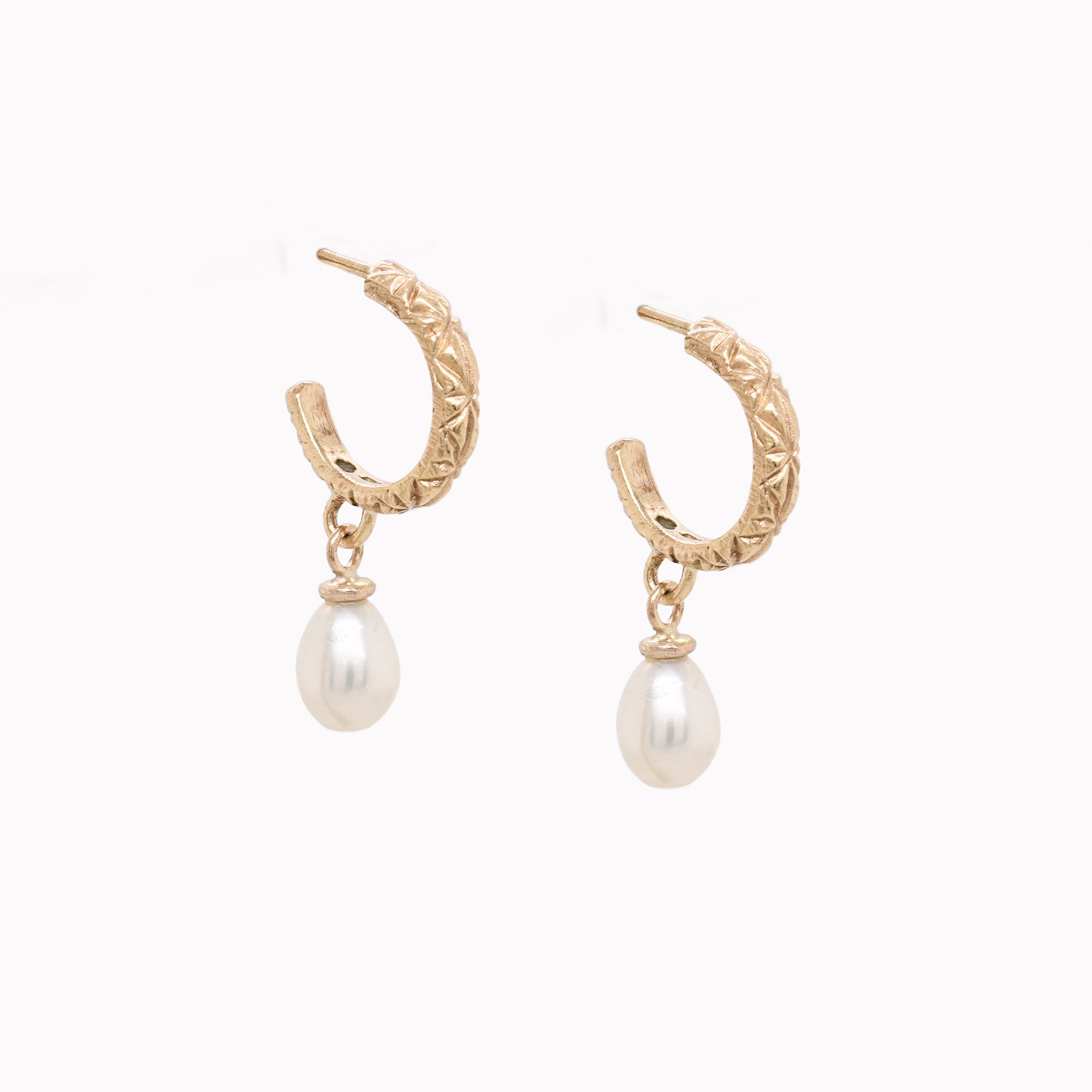 Pearl Asterisk Hoops