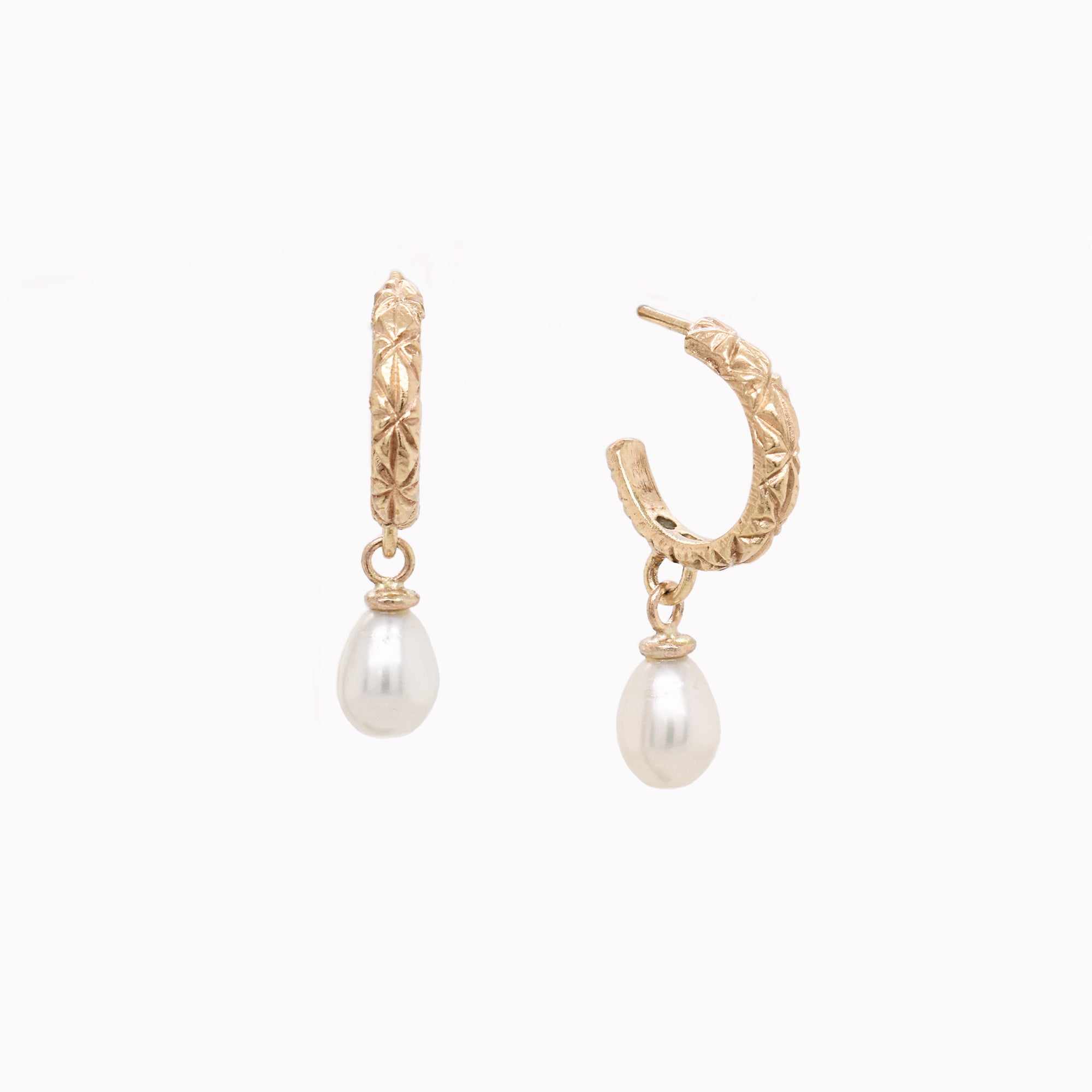 Pearl Asterisk Hoops