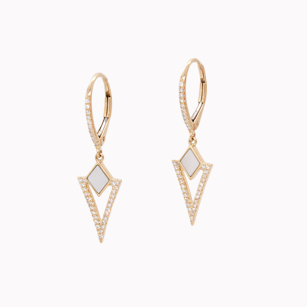 Pearl Diamond Dagger Earrings