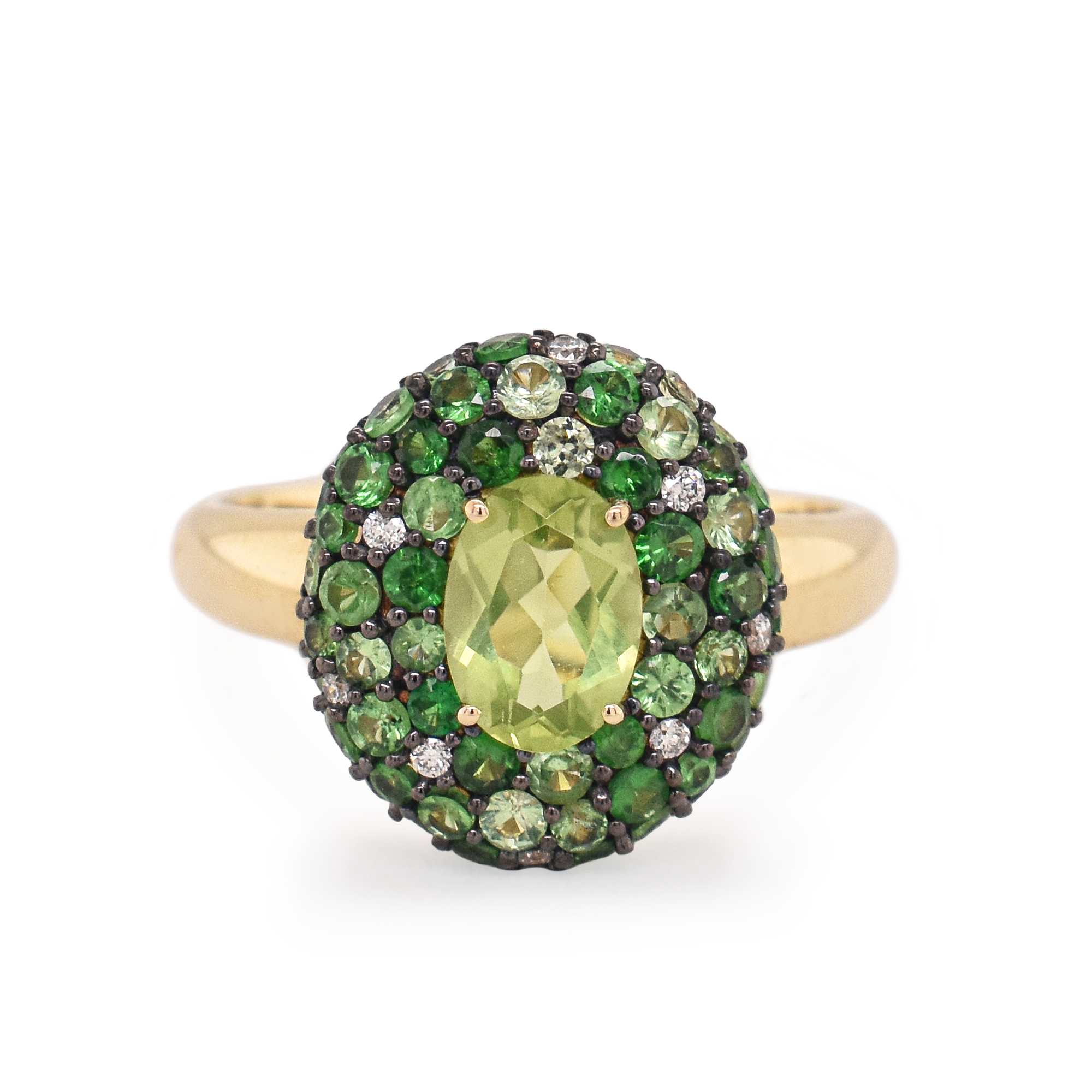 Mosaic Green Gemstone Ring