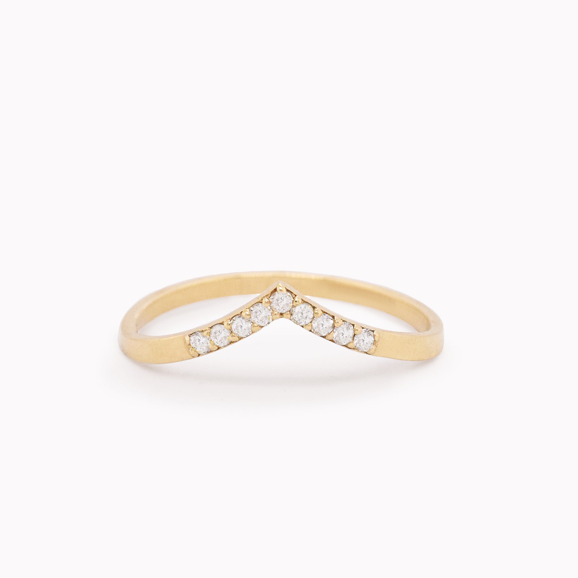 Petite Diamond V Contour Ring