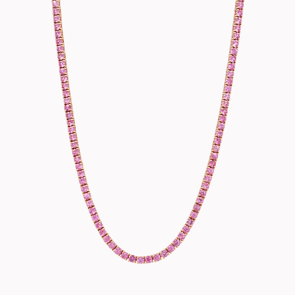 Pink Sapphire Tennis Necklace 7.97ct