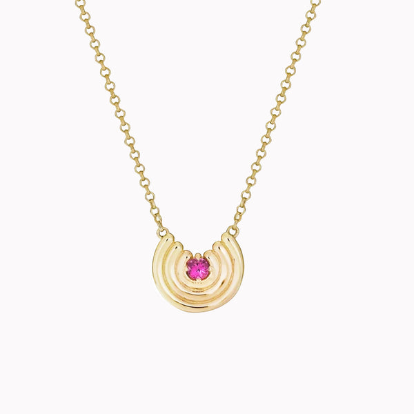 Petite Pink Tourmaline Revival Row Necklace