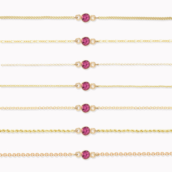 Pink Tourmaline Joy (October) Endless Bracelet Charm