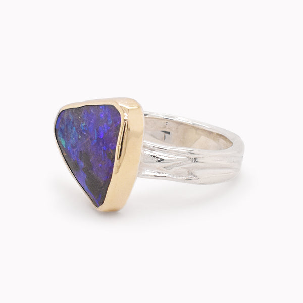 Organic Boulder Opal Ring