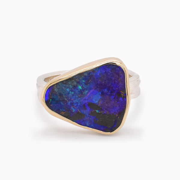 Organic Boulder Opal Ring