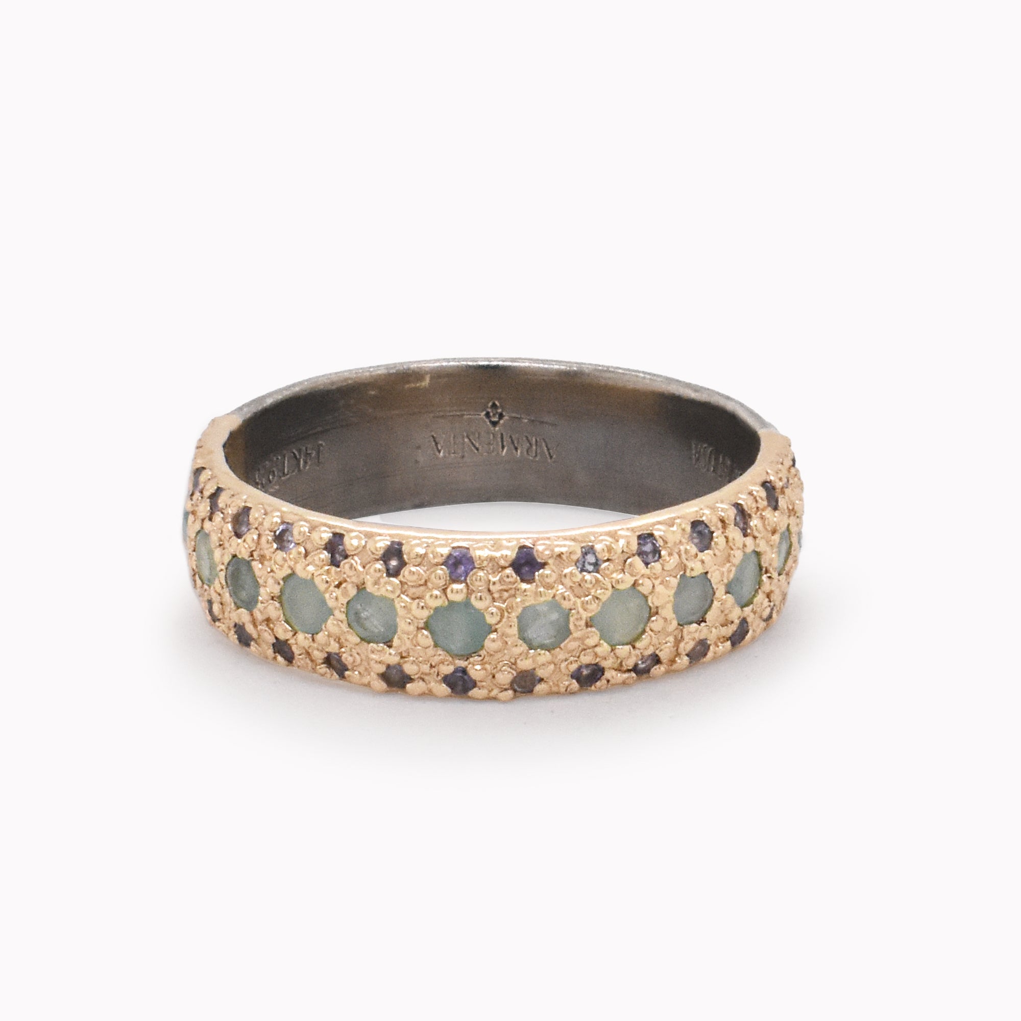 Rose World Iolite & Grandidierite Wide Band