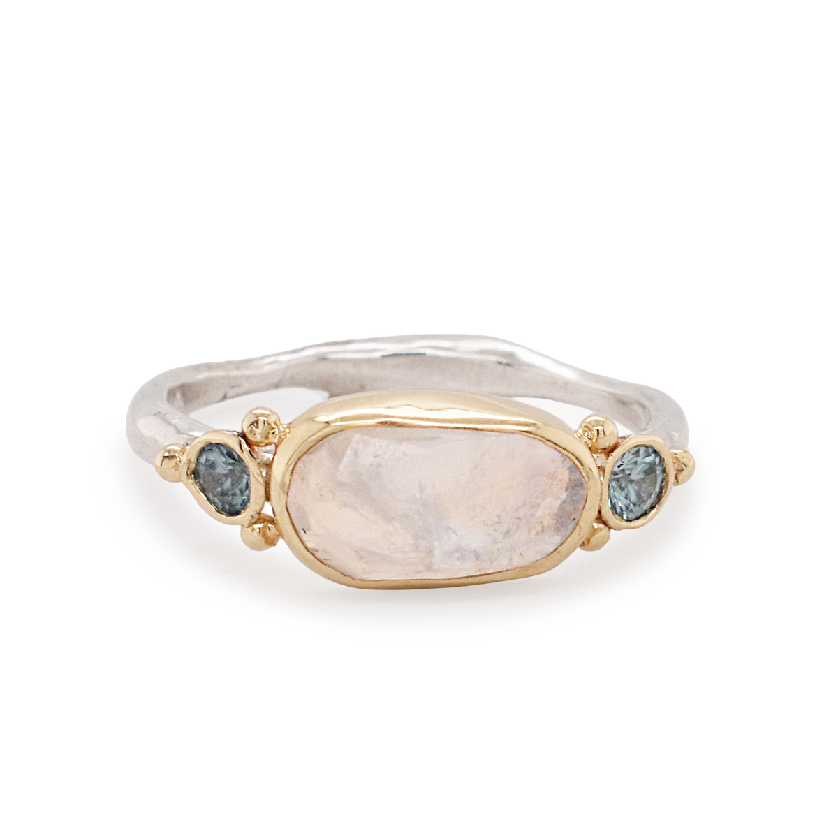 Moonstone & Zircon Ring