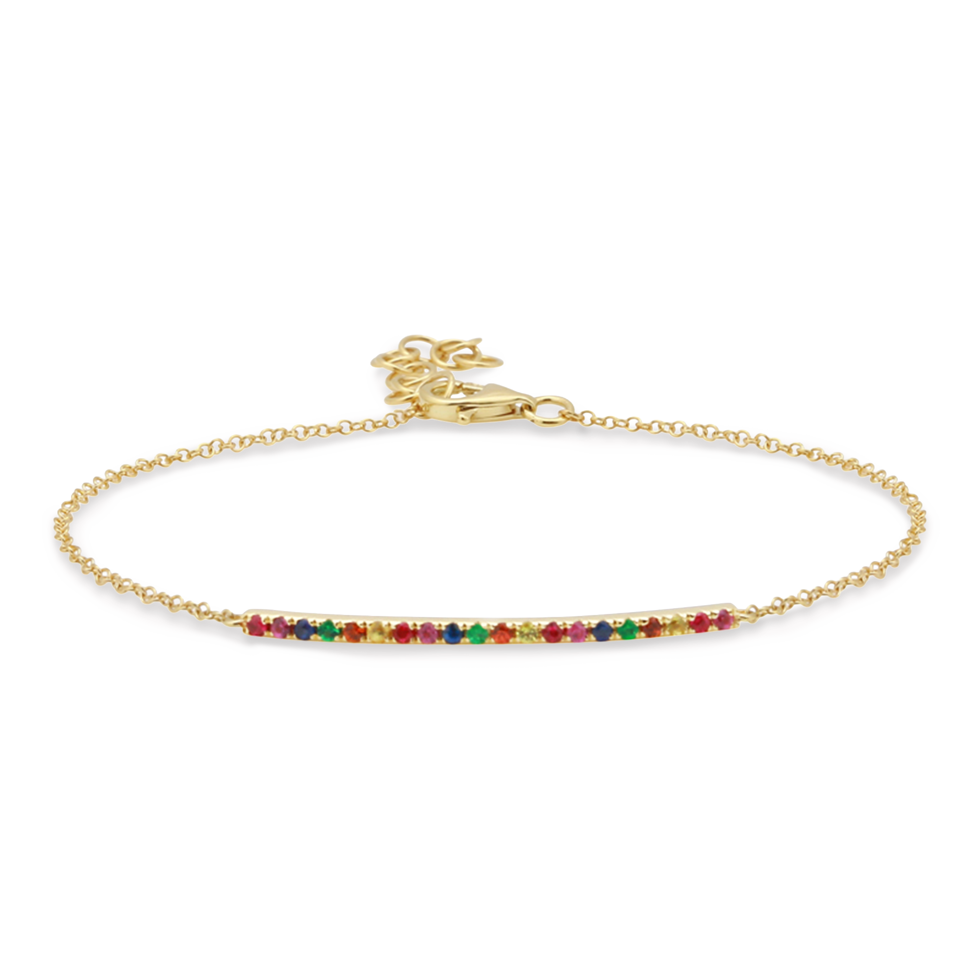 Rainbow Sapphire Bar Bracelet