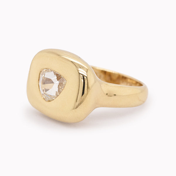 Rose-Cut Diamond Bubble Signet Ring
