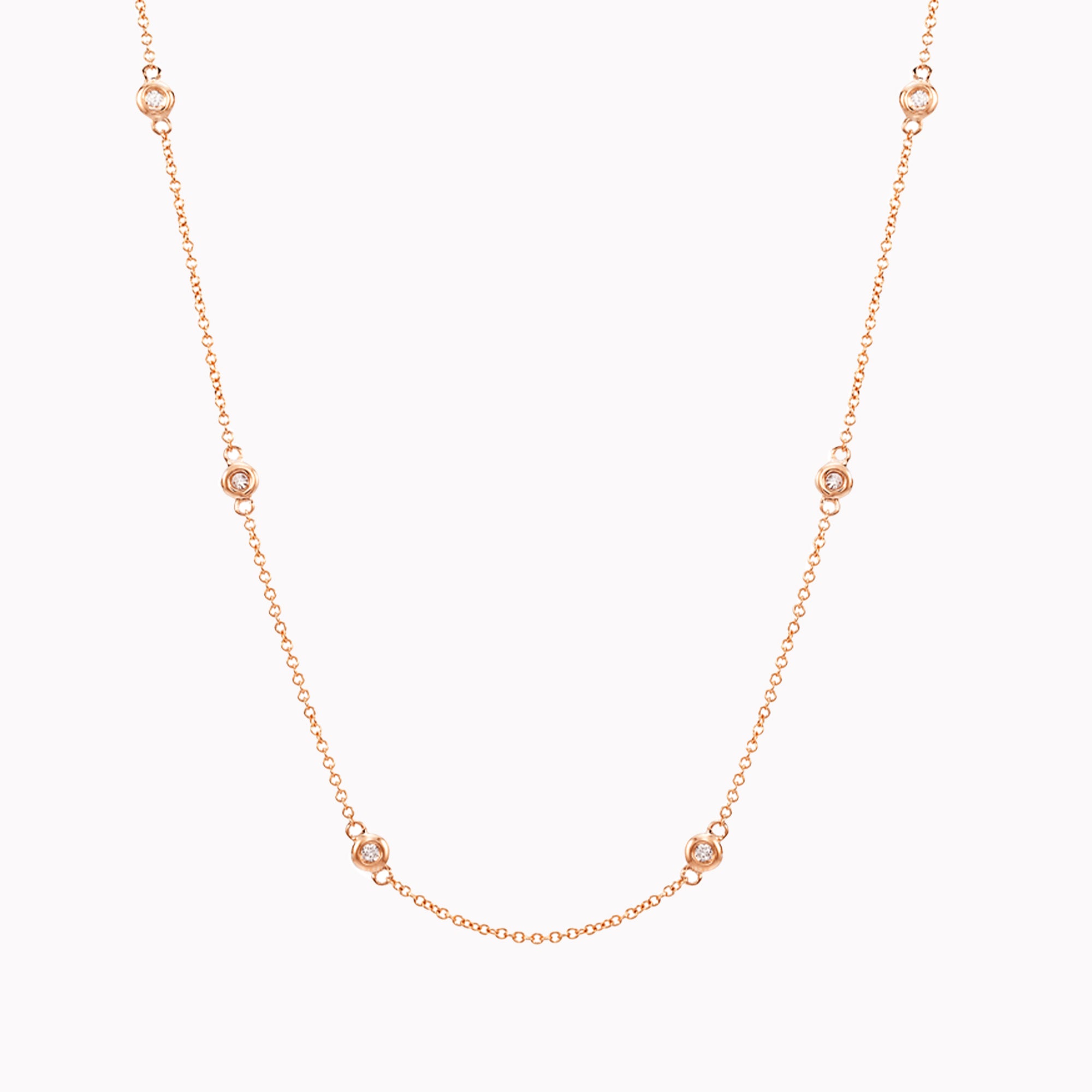 Rose Gold Diamond By The Yard Necklace