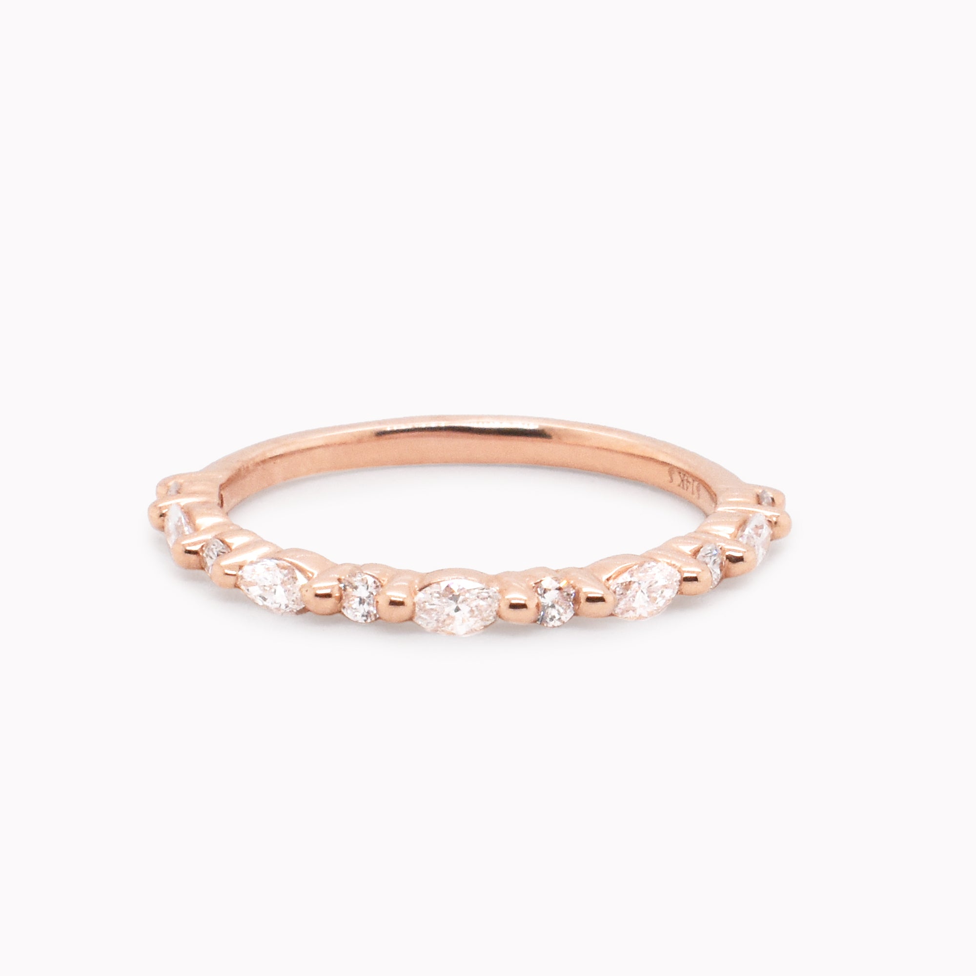 Rose Gold Round & Marquise Diamond Ring