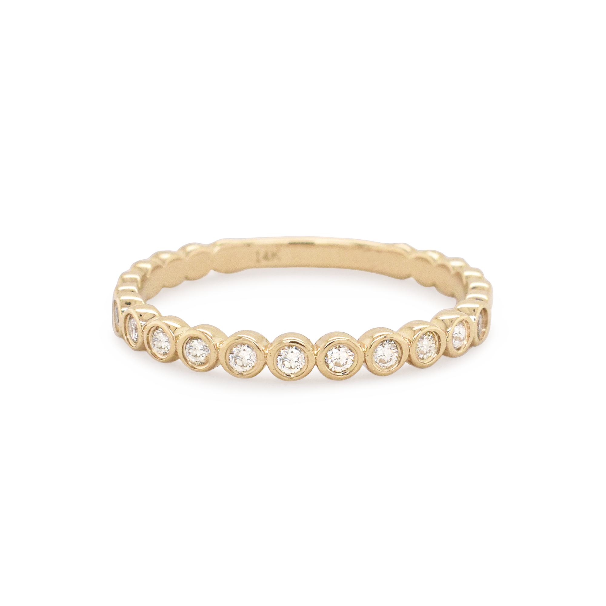 Small Round Diamond Bezel Half Eternity Ring