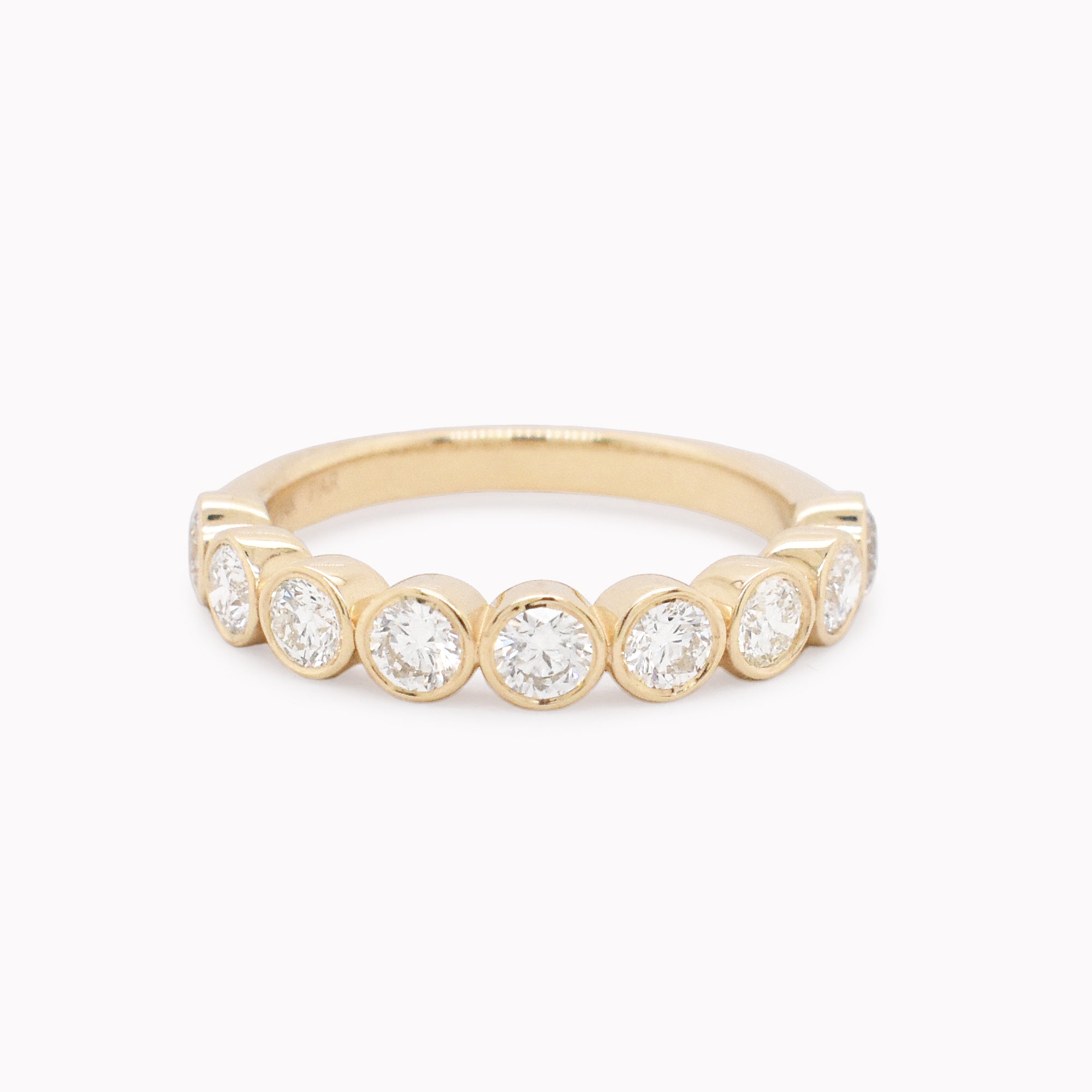Round Diamond Bezel Half Eternity Ring