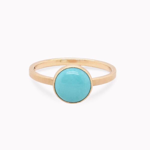 Round Turquoise Bezel Ring