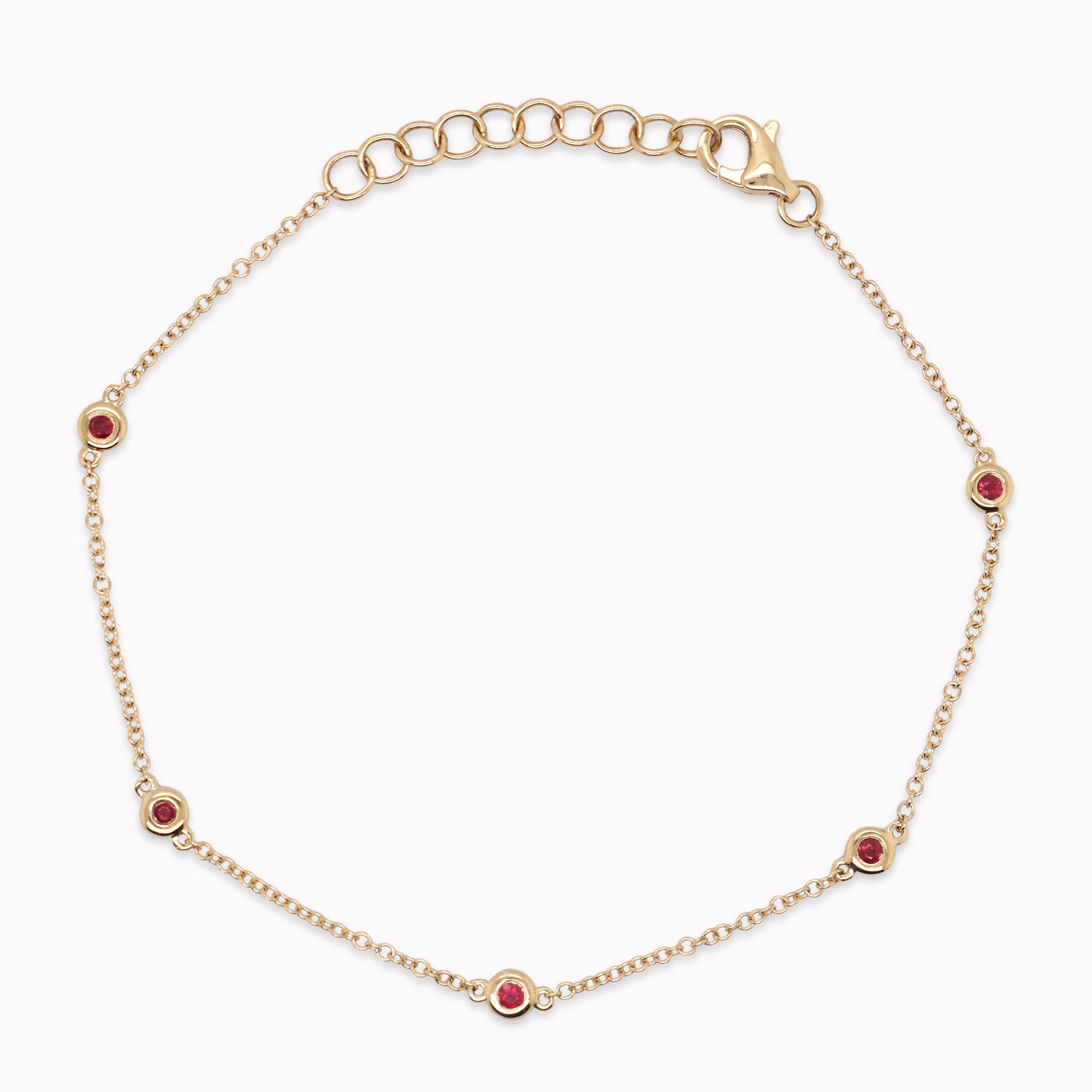 Bezel Ruby By The Yard Bracelet