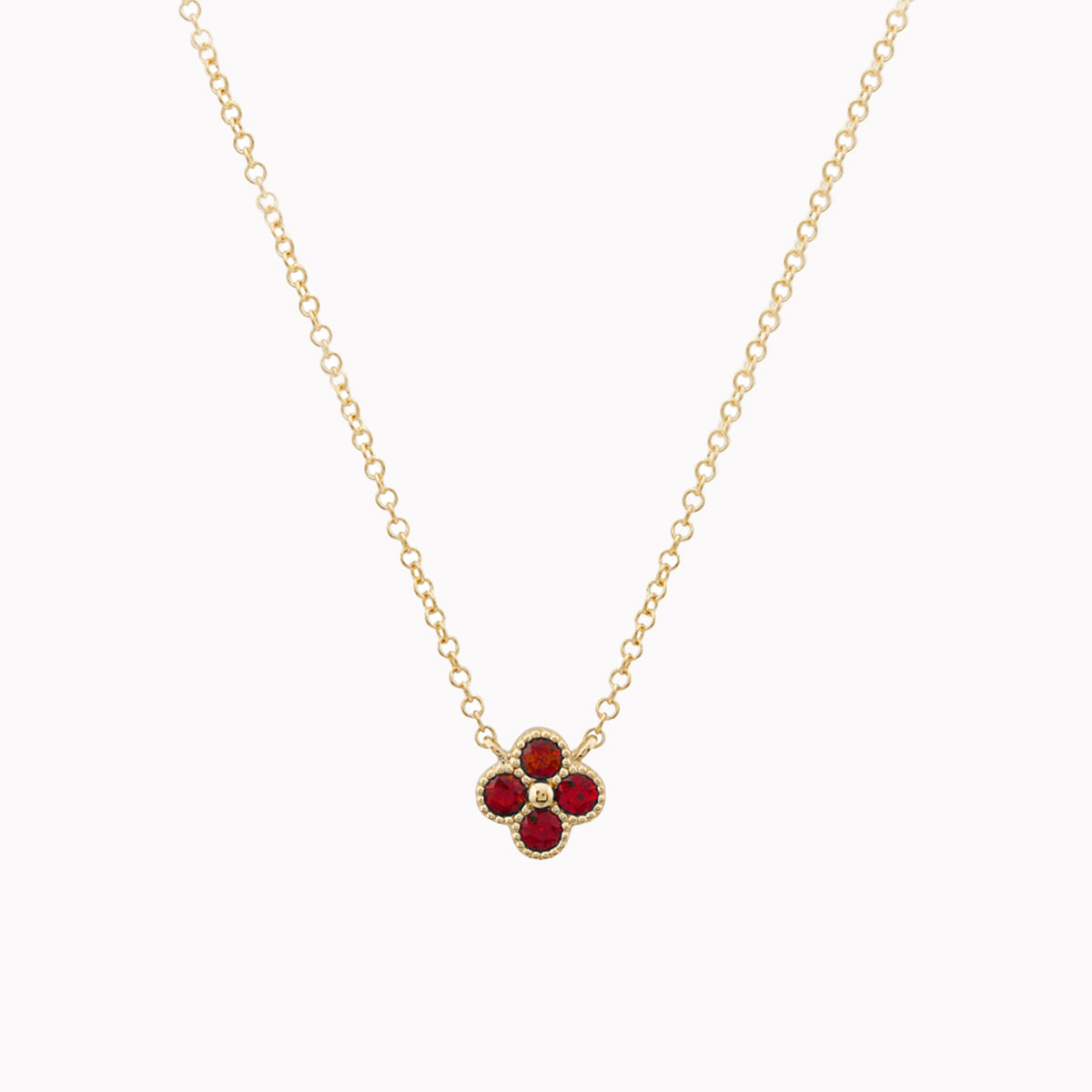 Ruby Clover Necklace