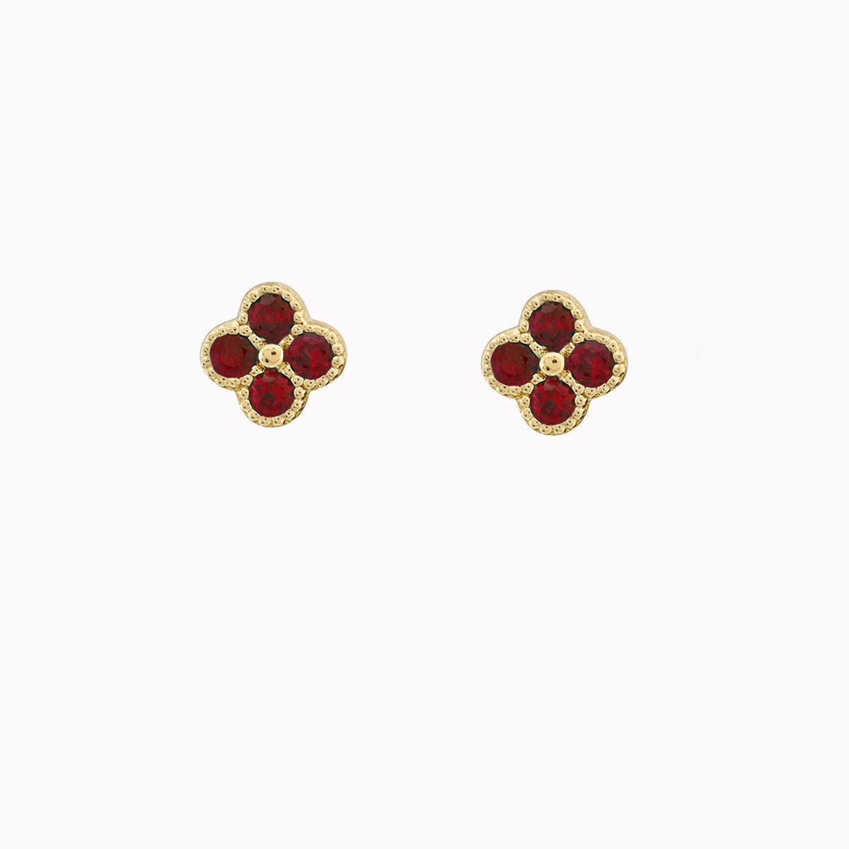 Ruby Clover Studs