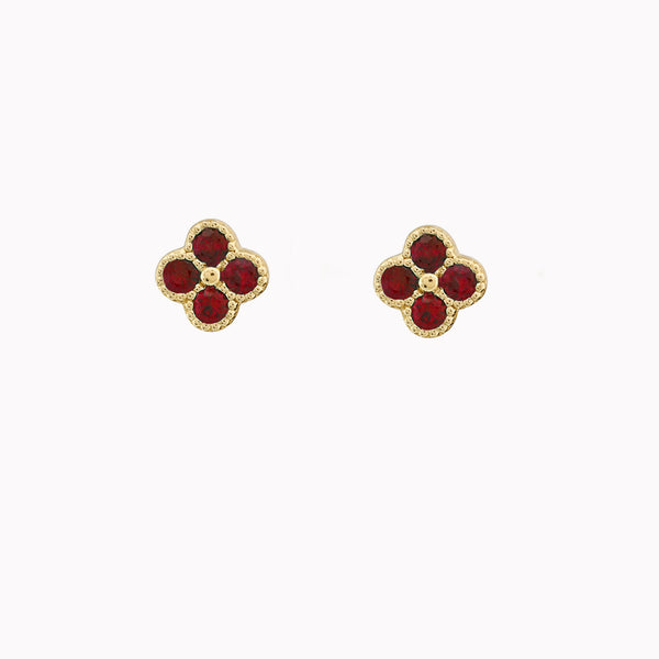 Ruby Clover Studs