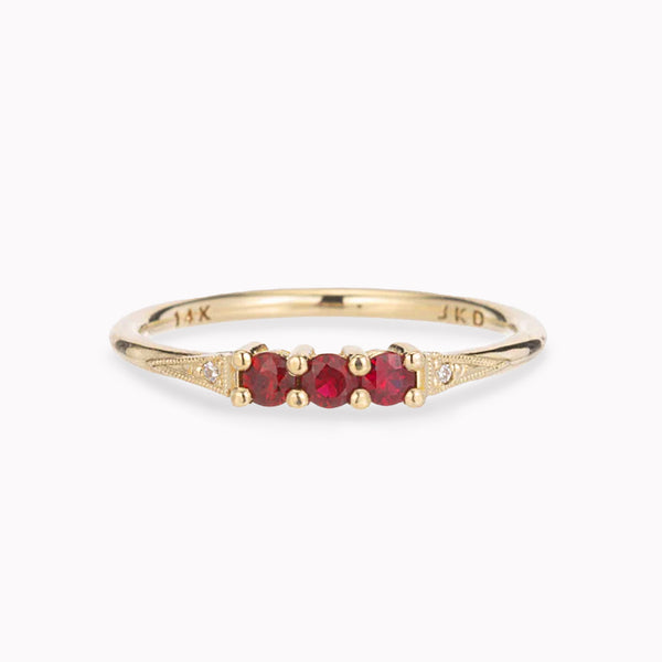 3 Ruby Deco Ring