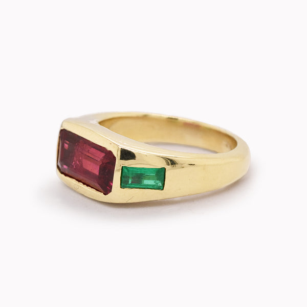 Ruby & Emerald Signet Ring