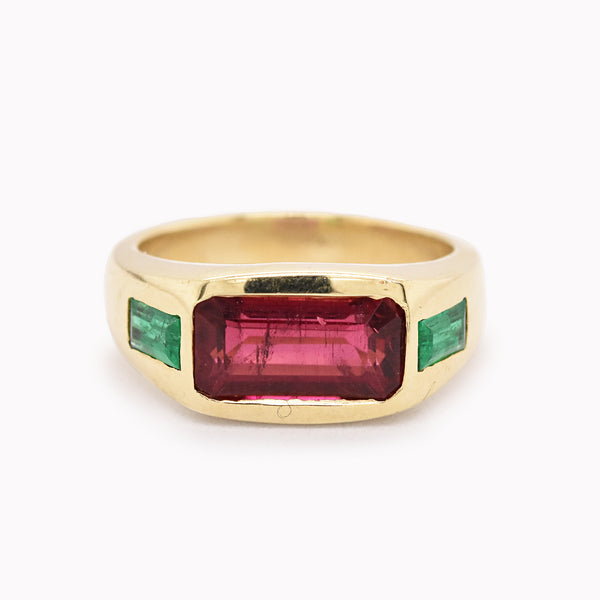 Ruby & Emerald Signet Ring