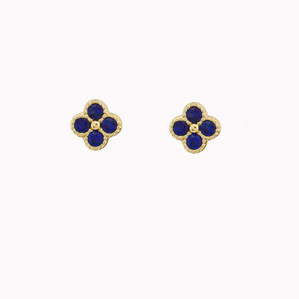 Sapphire Clover Studs