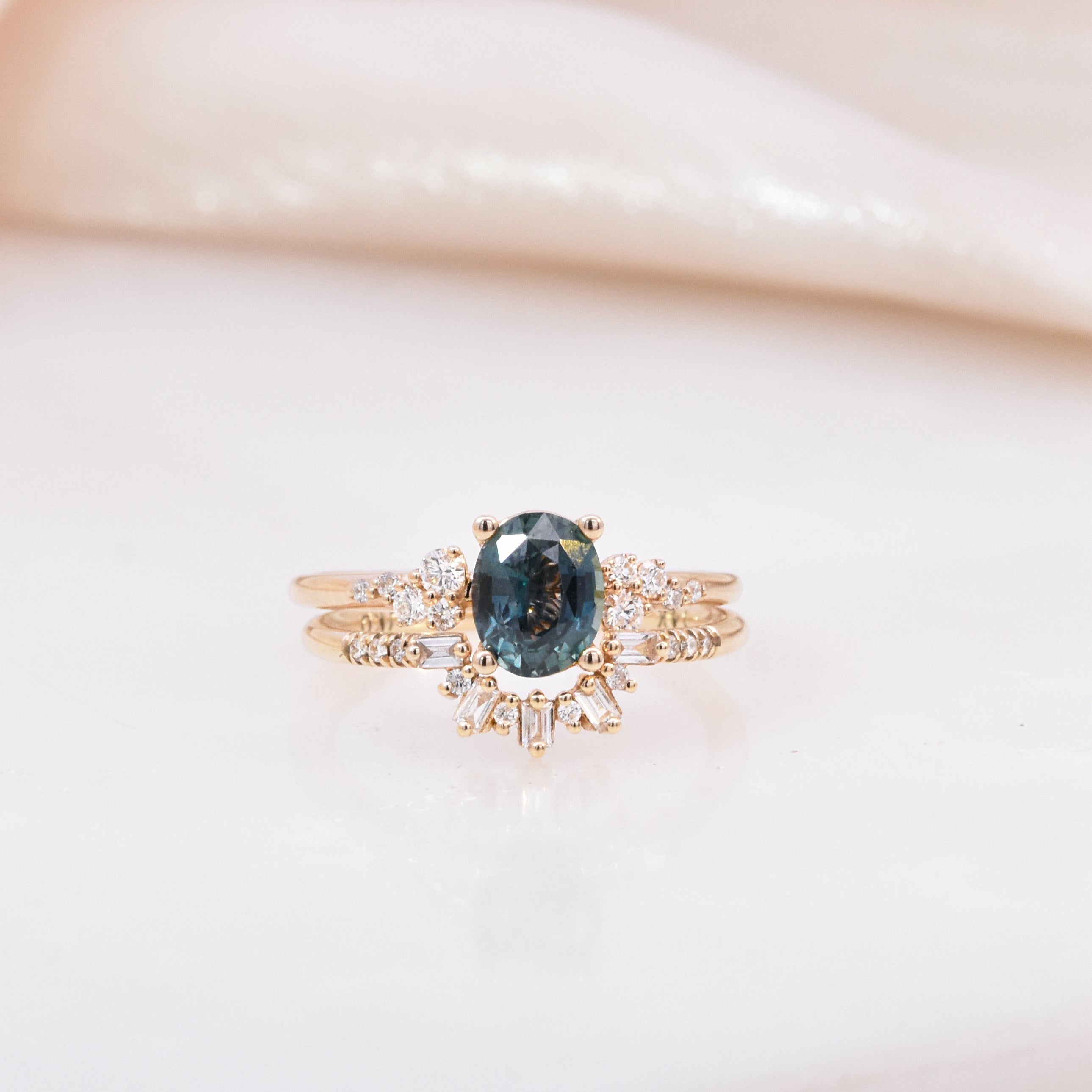 Finley 1.28ct Oval Blue Sapphire Engagement Ring