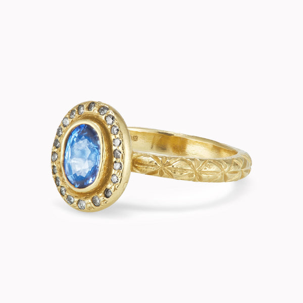 Sapphire Halo Ring