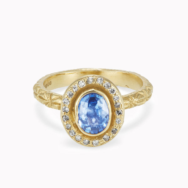 Sapphire Halo Ring