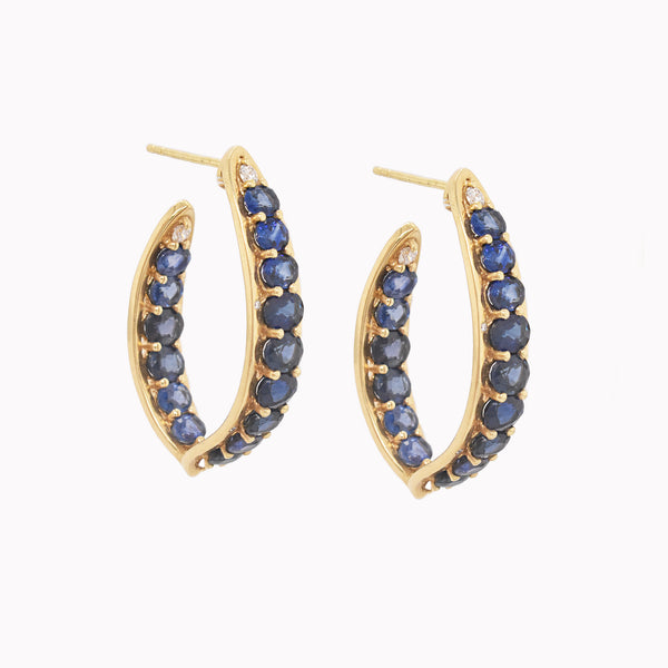 Oval Sapphire Hoop Earrings