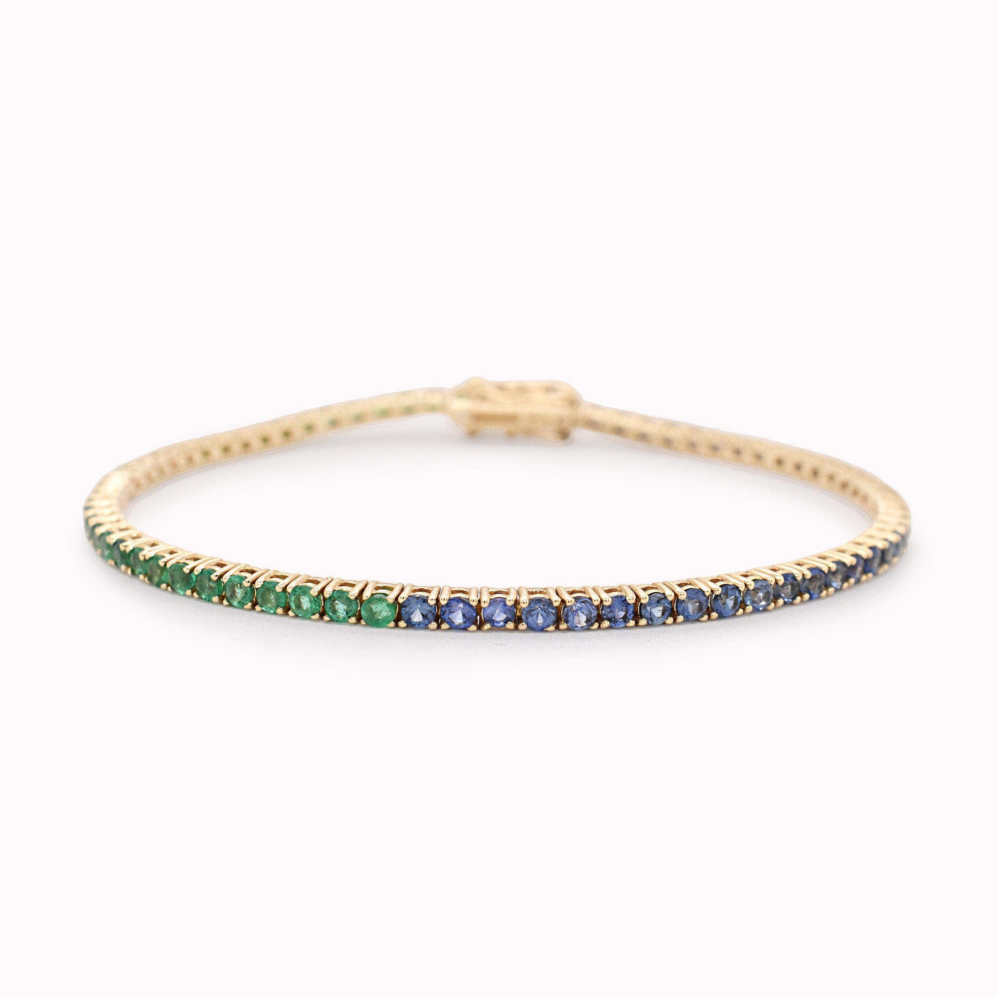 Blue Sapphire & Emerald Tennis Bracelet 3.60ct