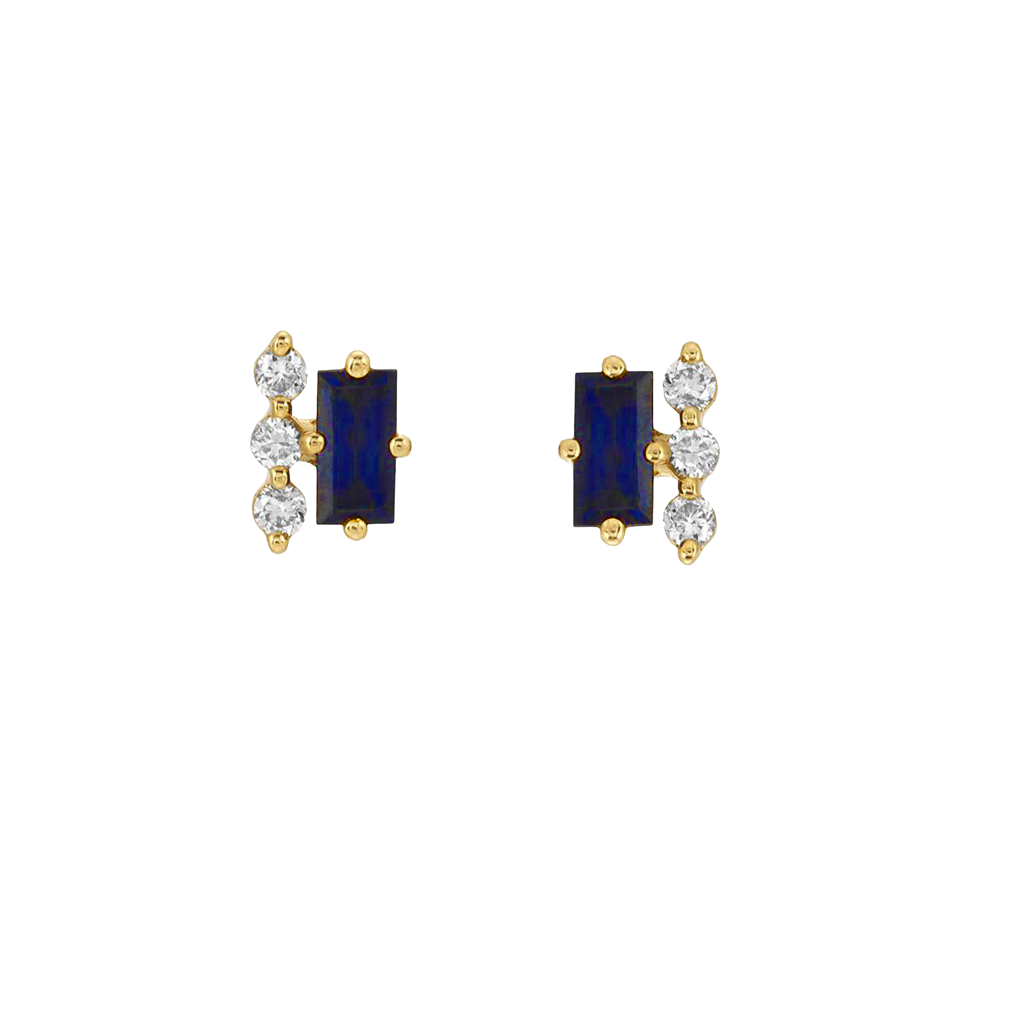 Baguette Sappphire & Diamond Studs