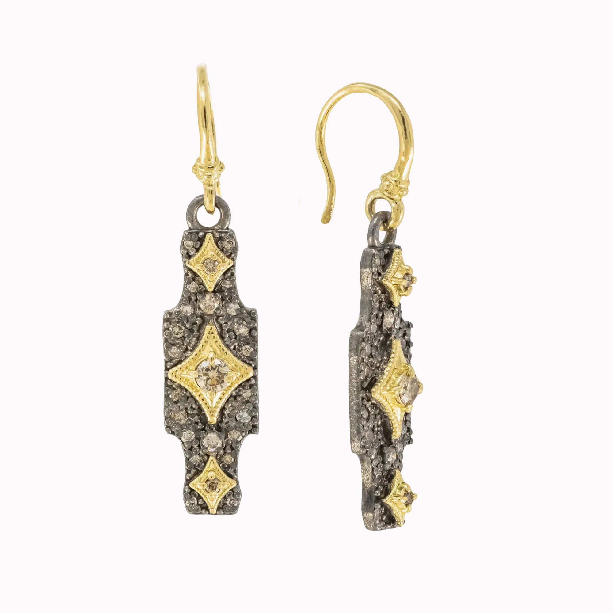 Scroll Champagne Diamond Earrings
